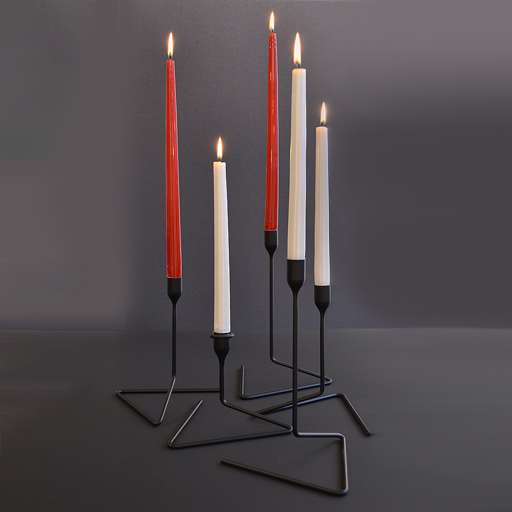 Puzzle Ljusstake 20 cm Svart