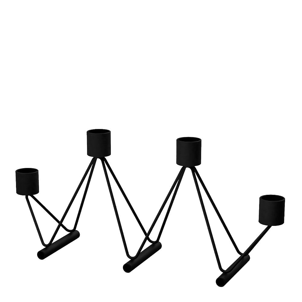 Vinkel Ljusstake 4 ljus Svart