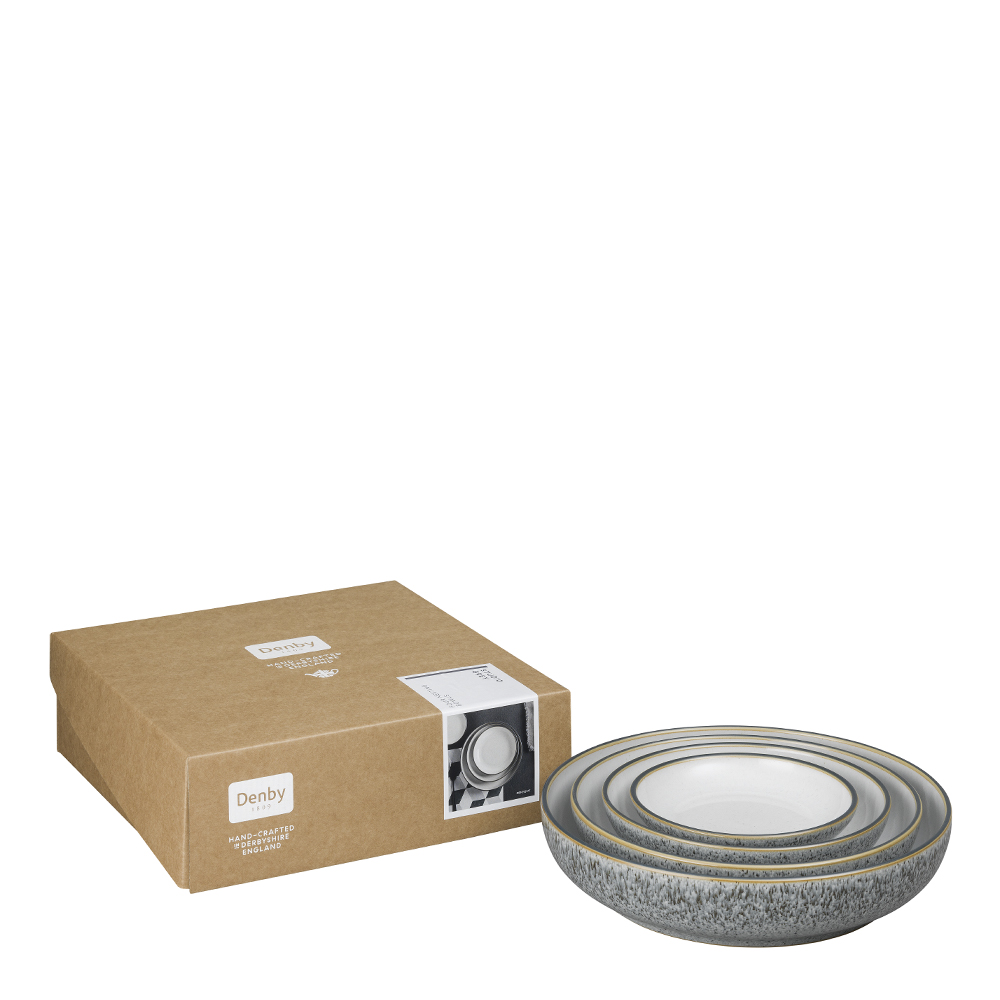 Studio Serveringsskål 4-pack Grå-Vit