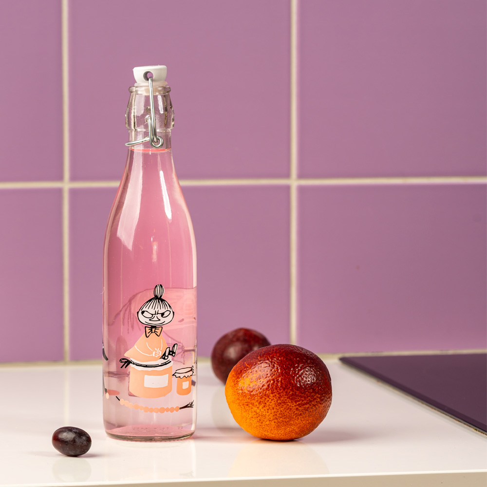 Mumin Glasflaska Marmalade 0,5 L Klar/Rosa