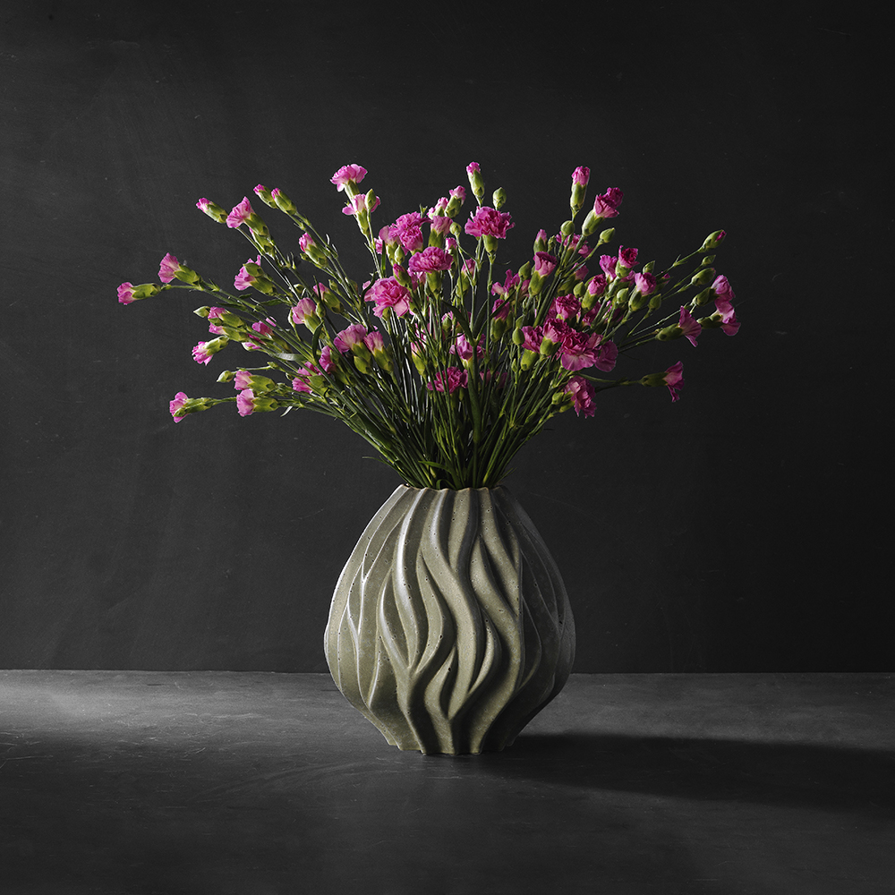 Flame Vas 23 cm Grå