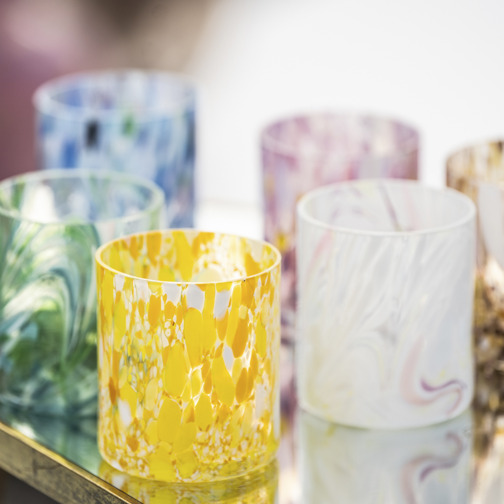 Swirl Ljuslykta 9 cm Gul