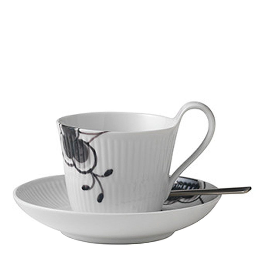 Black Fluted Mega Kopp/Fat 25 cl dekor 2