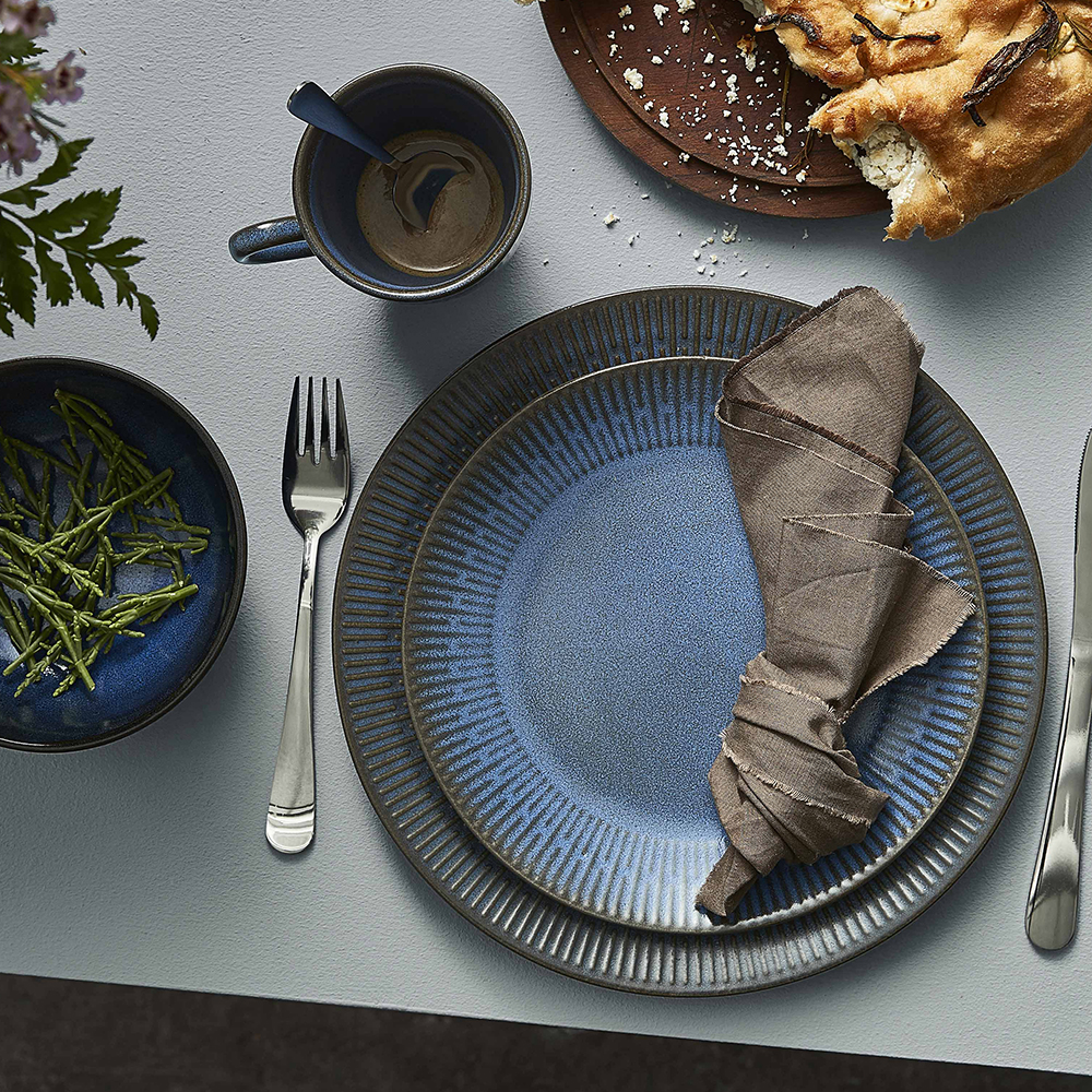 Relief Stoneware Tallrik 27 cm Blå