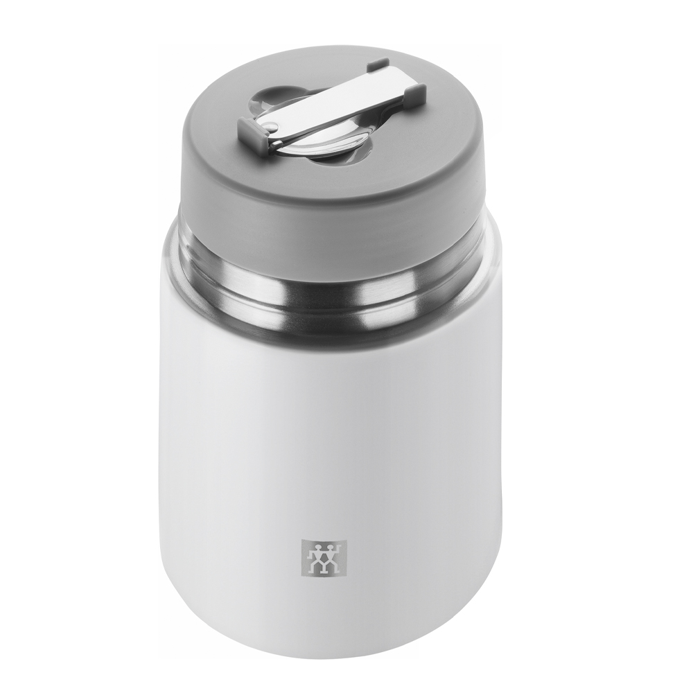 Thermo Mattermos med Sked 0,7 L Silver/Vit