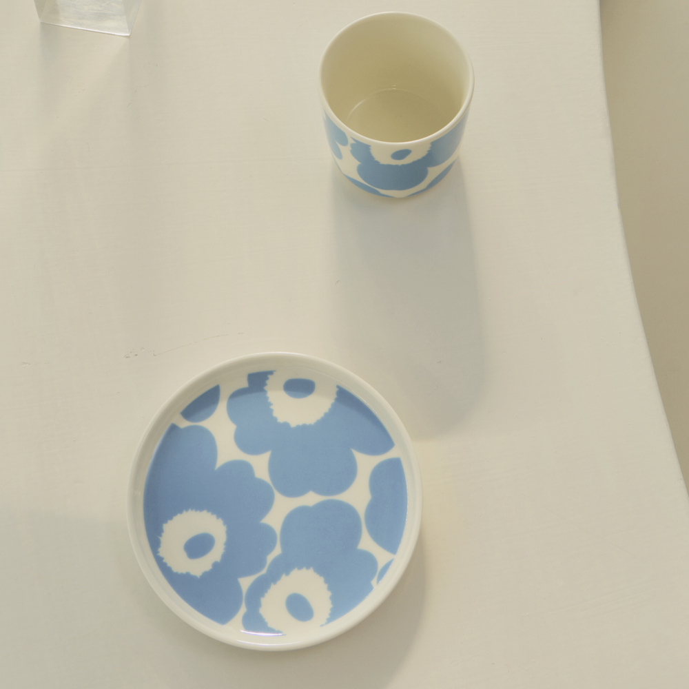 Unikko Tallrik 13,5 cm Sky Blue/Vit
