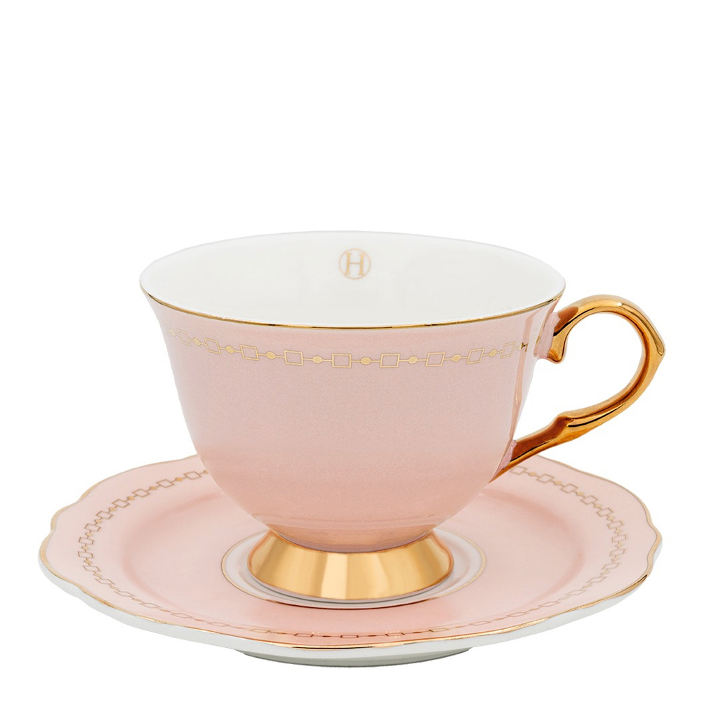 Kopp med Fat 22 cl Anima Cielo Rosa/Guld