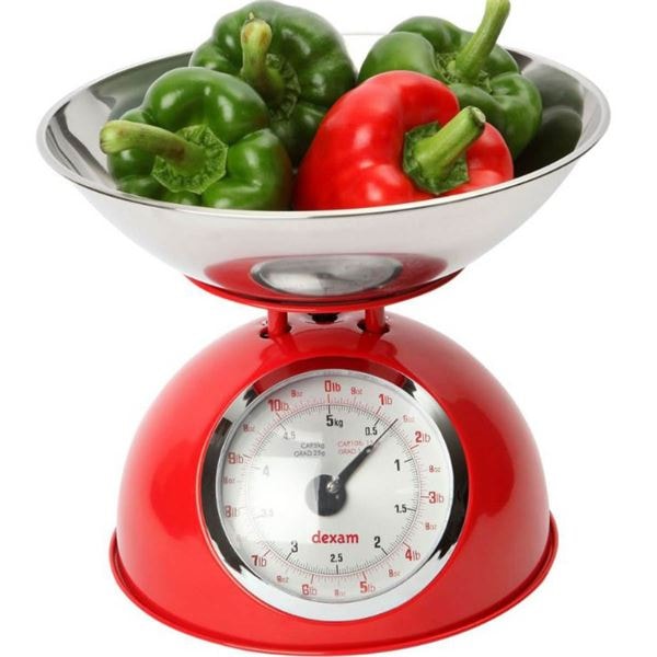 Köksvåg 2L Skål Röd