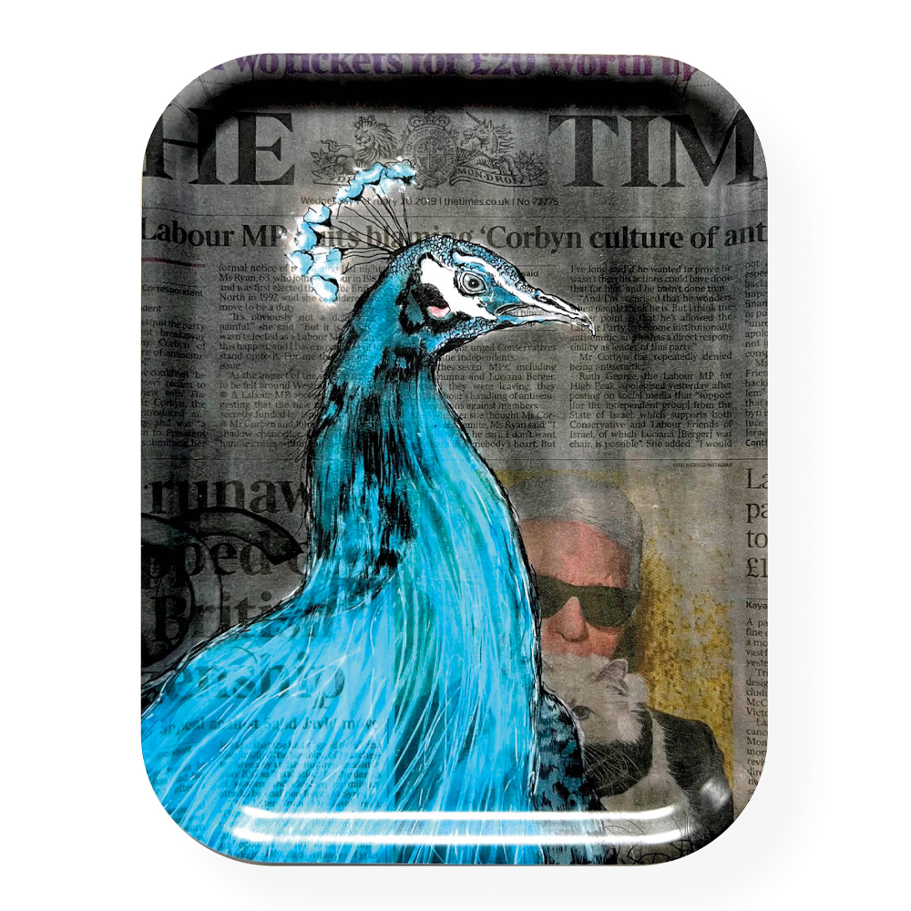 Bricka RIP Karl Lagerfeld 28x36 cm Svart