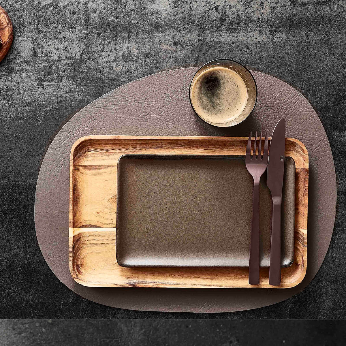 Raw Tallrik rektangulär 23,5x15 cm Brun Metallic