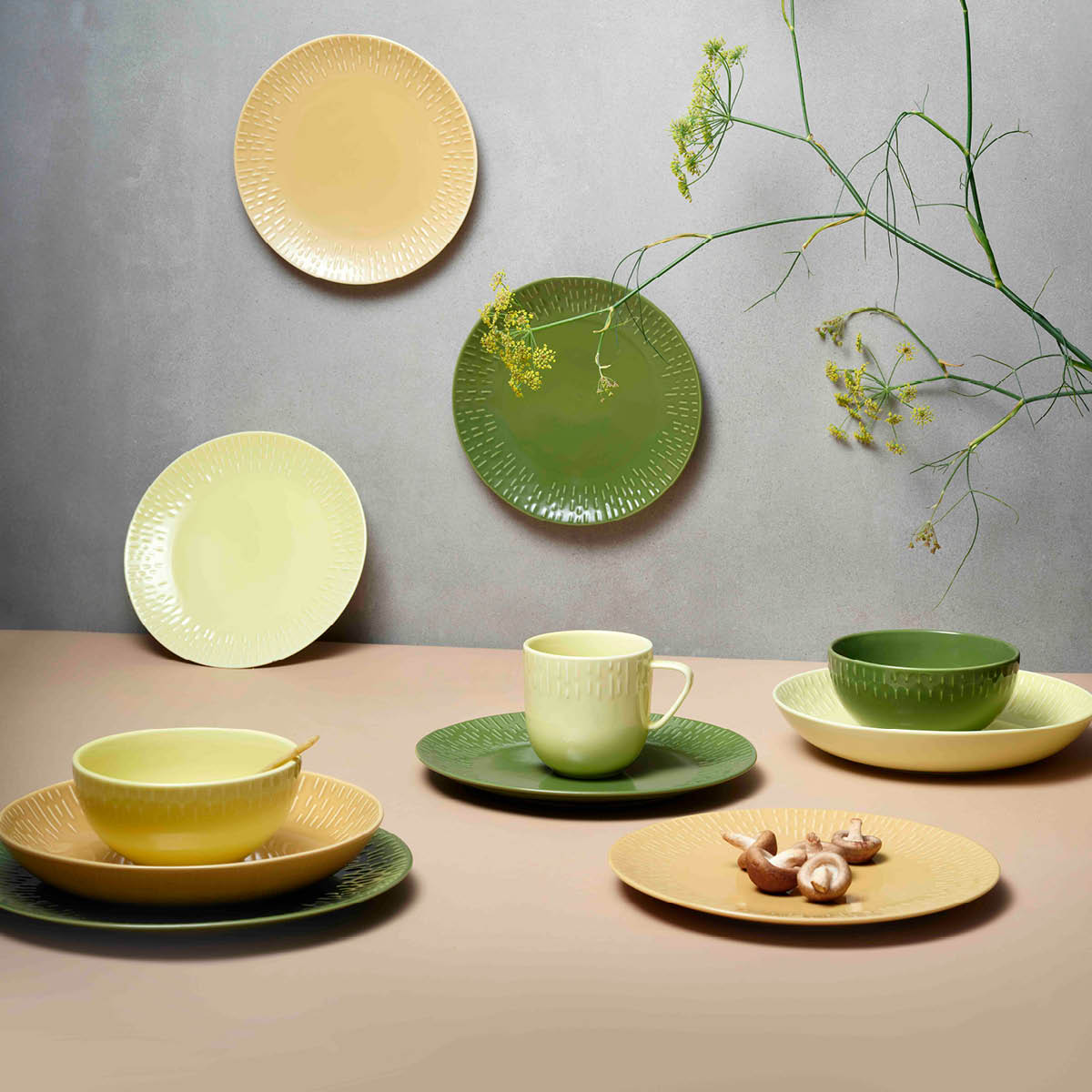 Confetti Tallrik 24 cm Senap