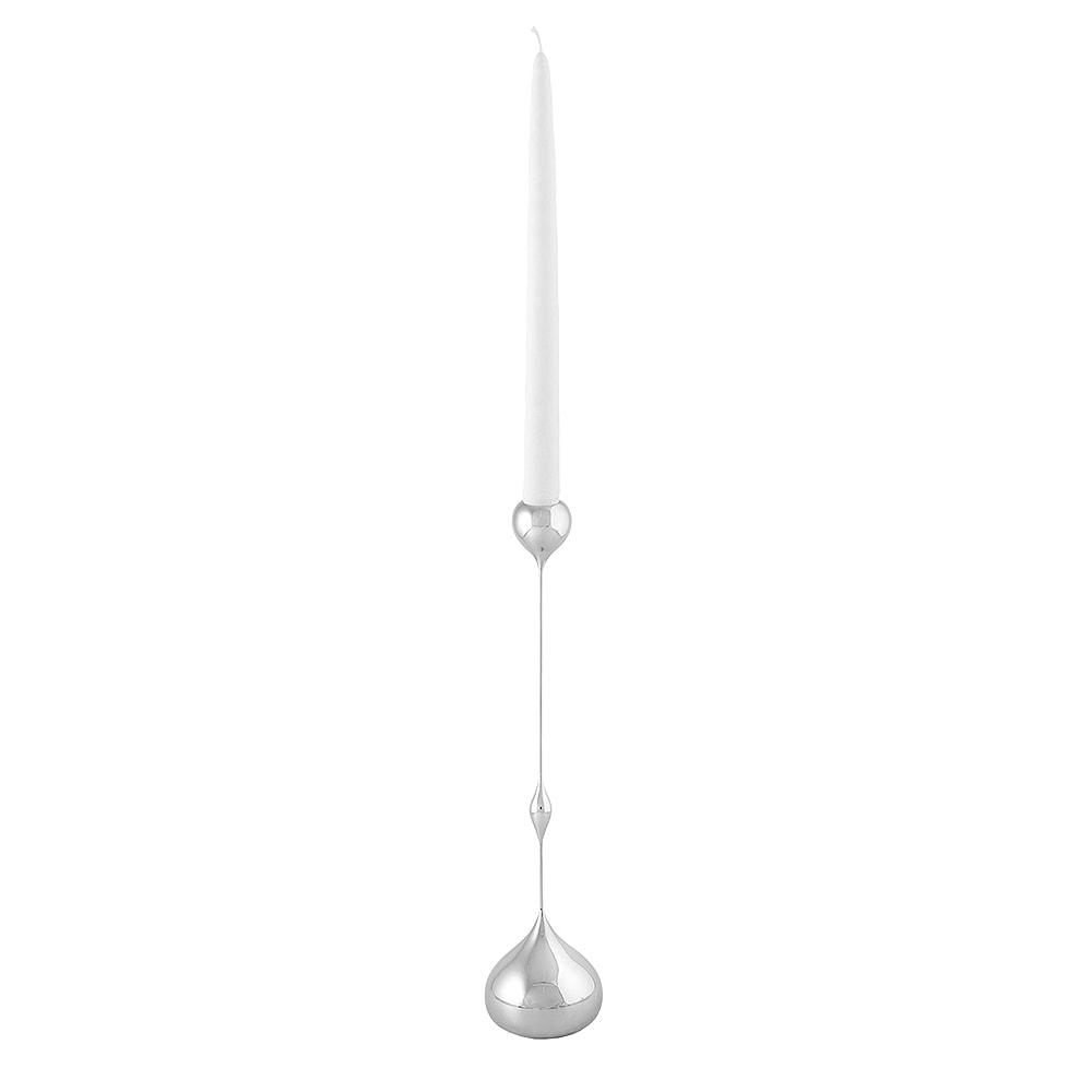 Tender Ljusstake Låg 35 cm Silver