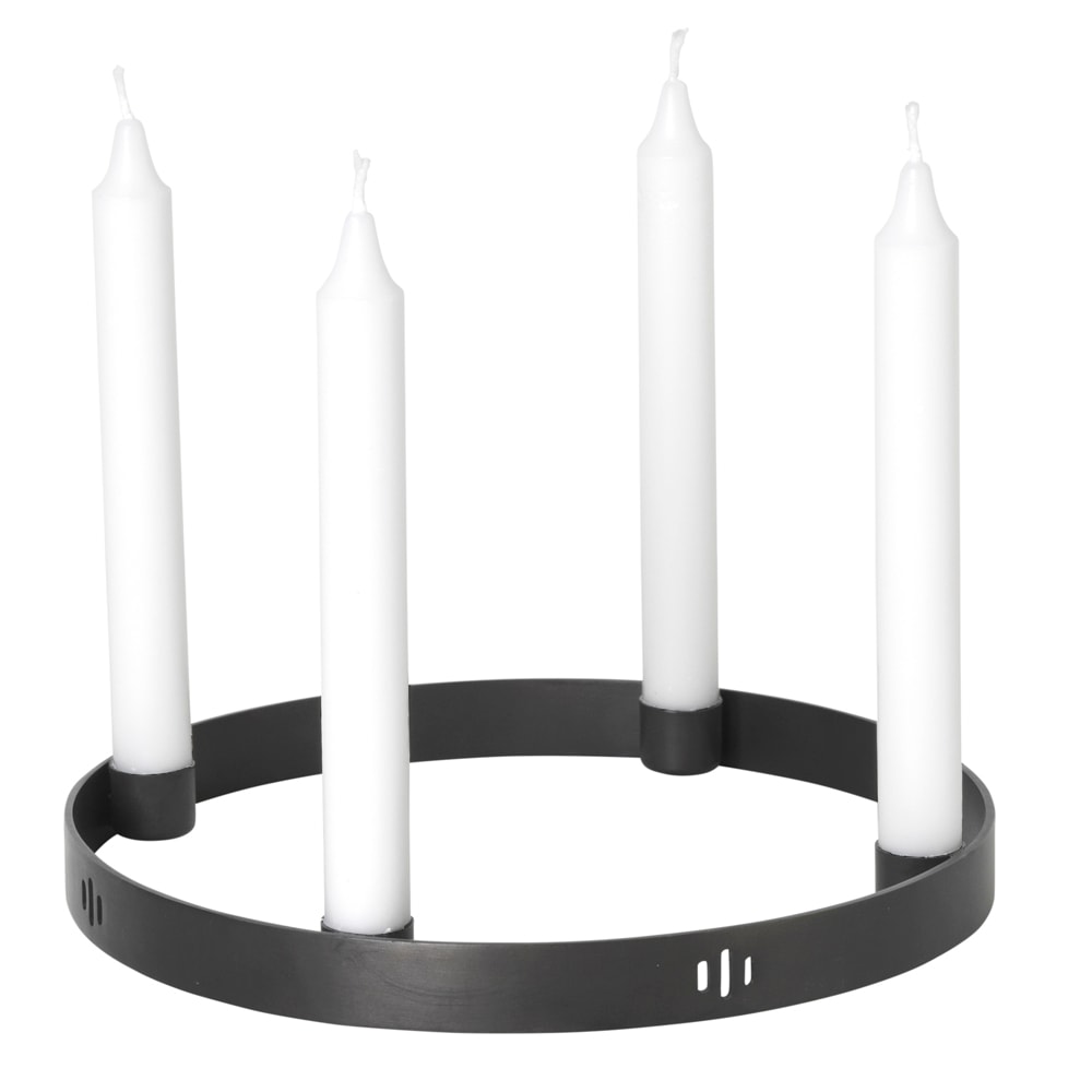 Circle Ljushållare 25 cm 4 ljus Svart