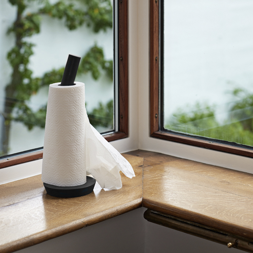 Porter Hushållspappershållare 36 cm Svartmålad Ask