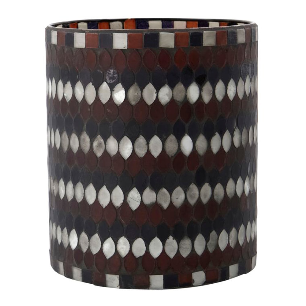 Mosa Ljuslykta 17,5 cm Brun/Svart/Vit