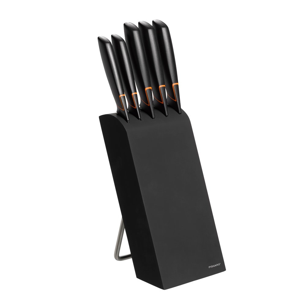 Edge Knivblock med 5 Knivar Svart