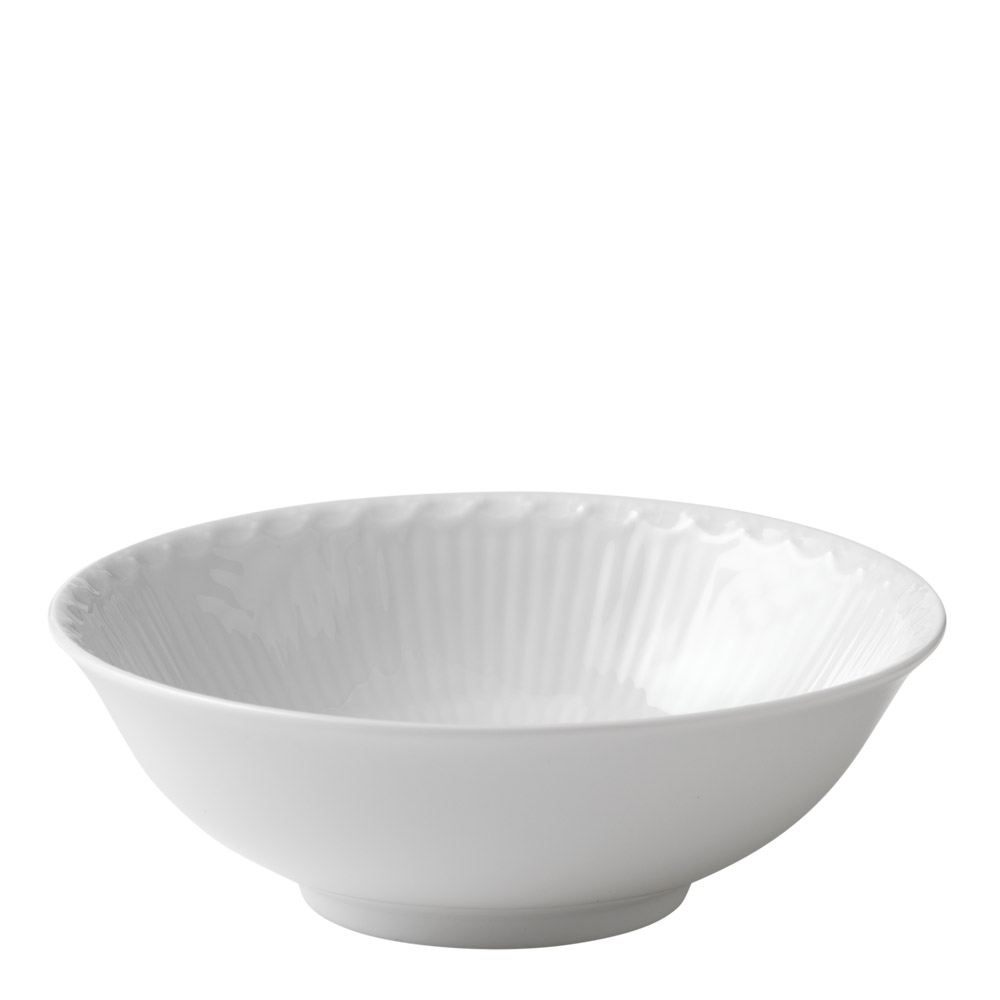 White Fluted Half Lace Skål 35 cl