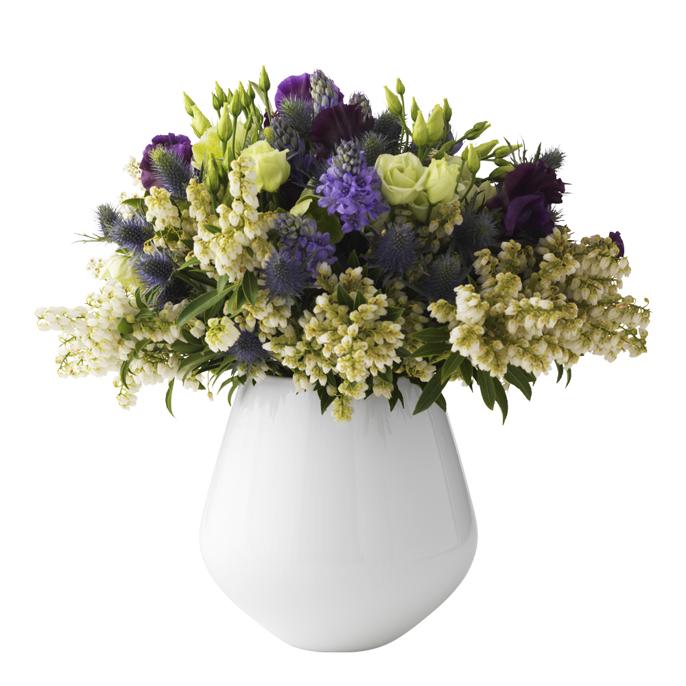 White Fluted Vas 20,5 cm