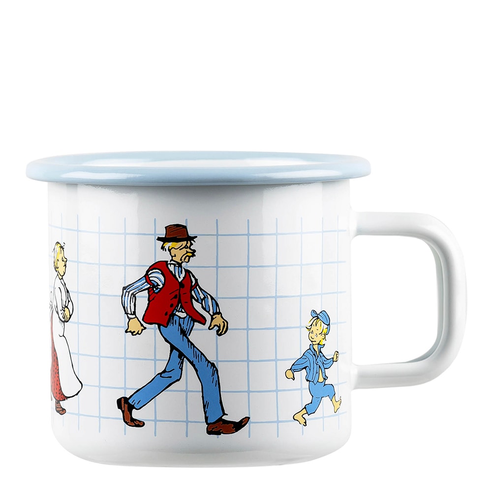 Emaljmugg Emil i Lönneberga 37 cl Vit/Ljusblå