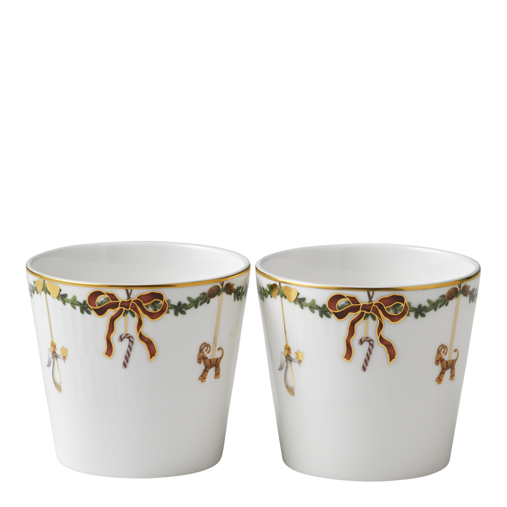 Star Fluted Christmas Kopp 30 cl 2-pack