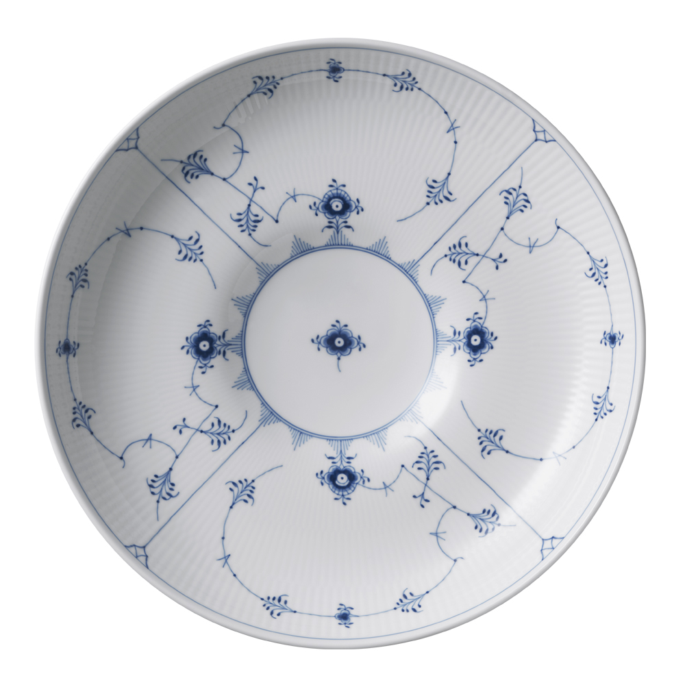 Blue Fluted Plain Skål 34 cm