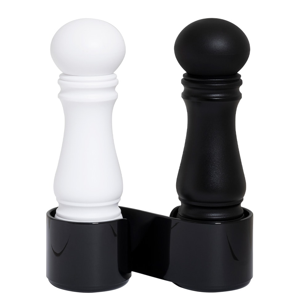 Mini Kvarnset med Hållare 12 cm 2-pack Svart/Vit