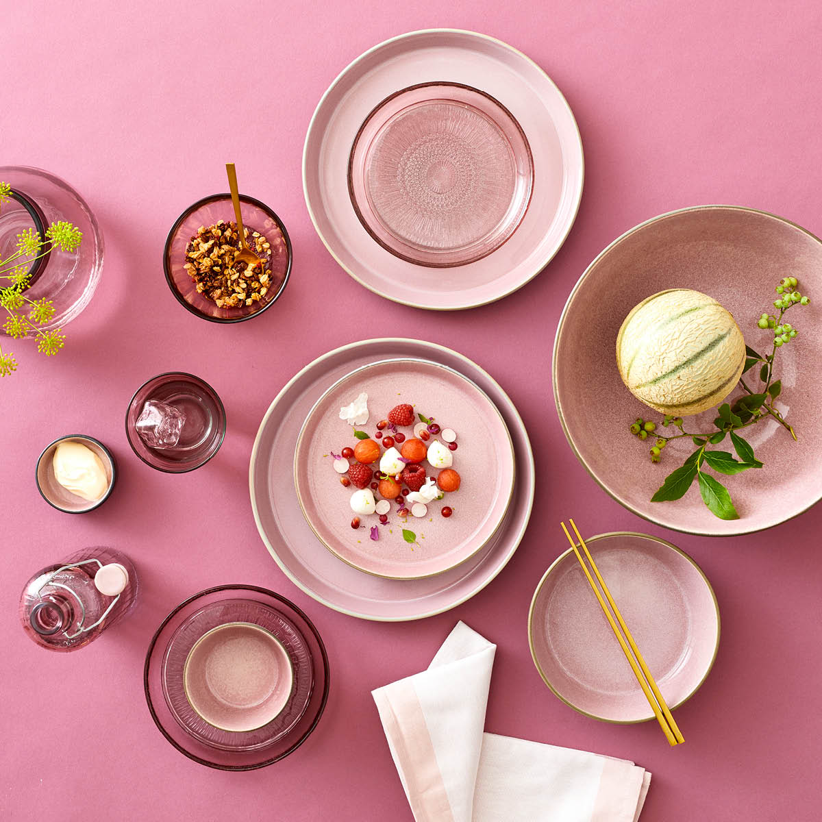 Salladsskål 24 cm Grå/Rosa