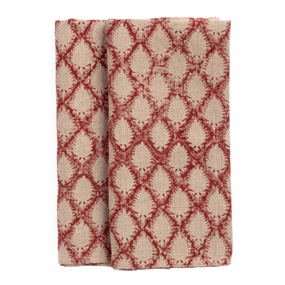 Cypress Linneservett 45x45 cm 2-pack Röd