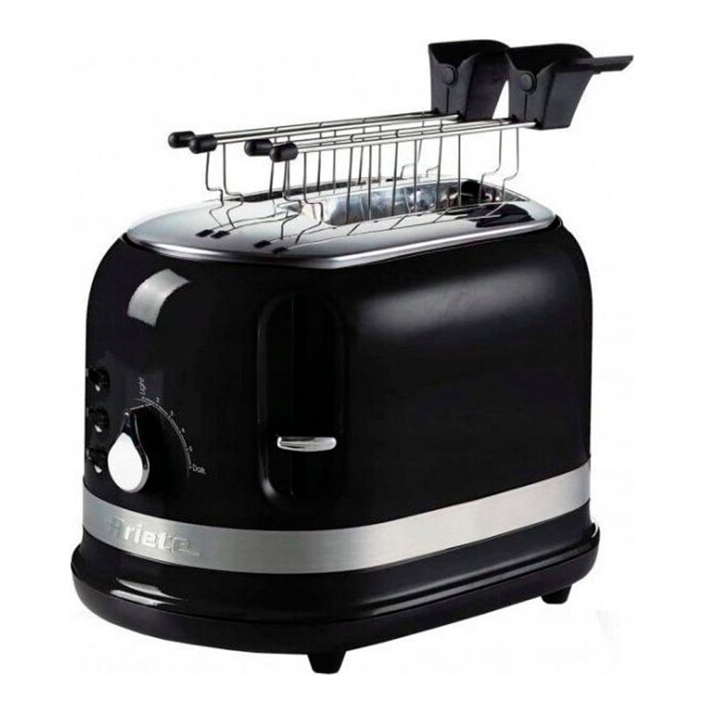 Moderna Brödrost 2 skivor + Tång Svart