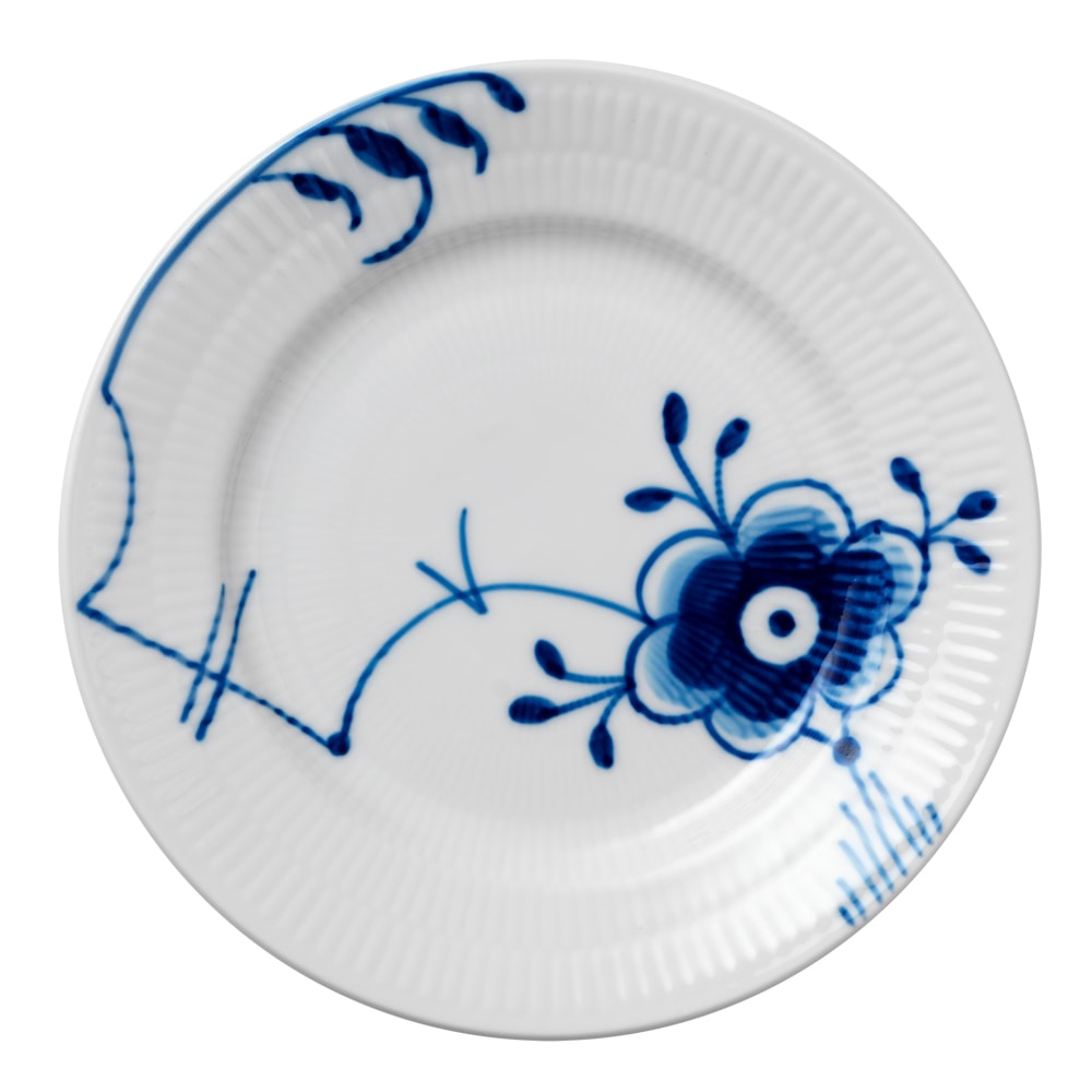 Blue Fluted Mega Tallrik flat 17 cm dekor nr 6