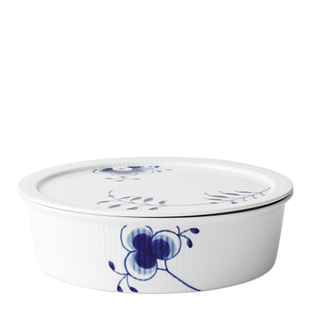 Blue Fluted Mega Skål med lock 1,45 L