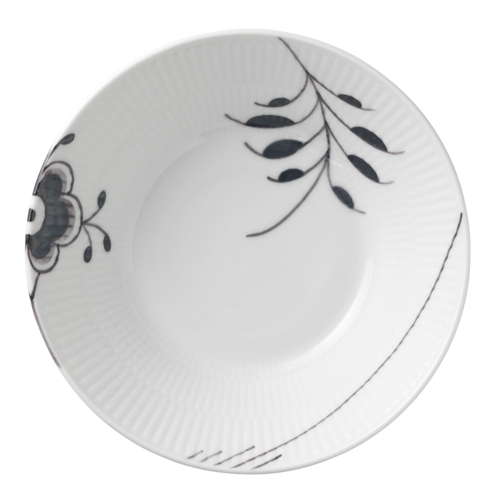 Black Fluted Mega Djup Tallrik 17 cm