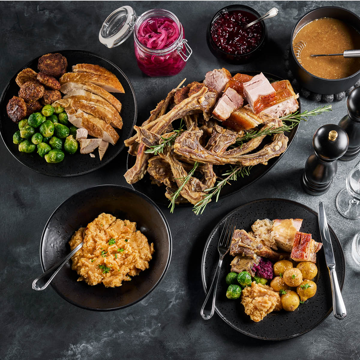 Black Satin Serveringsfat 40x26 cm