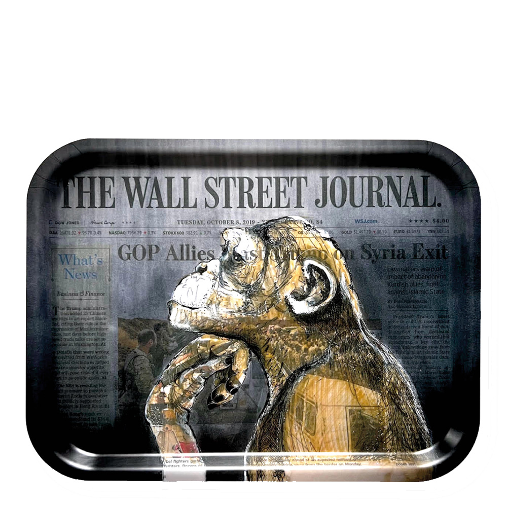 Bricka Monkey Business 33x43 cm Svart