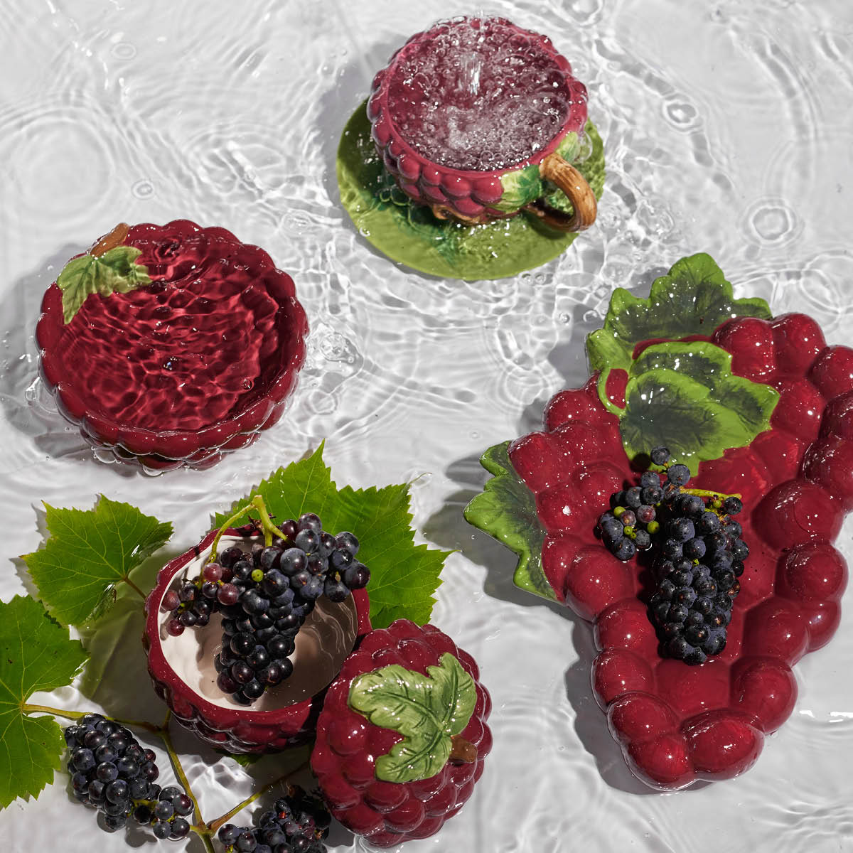 Grape Skål med lock 10 cm Vinröd