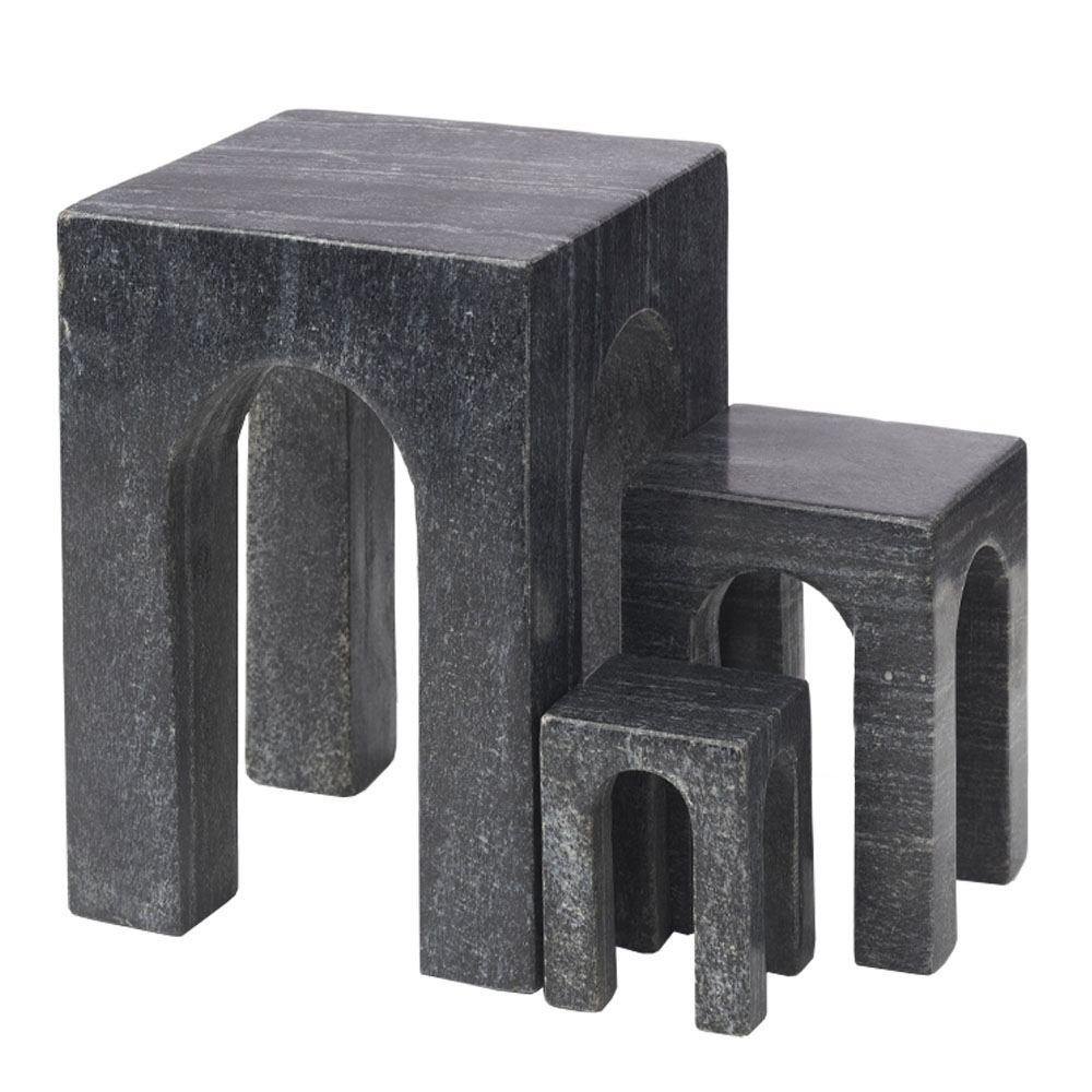 Arkis Skulptur Marmor 17 cm Svart