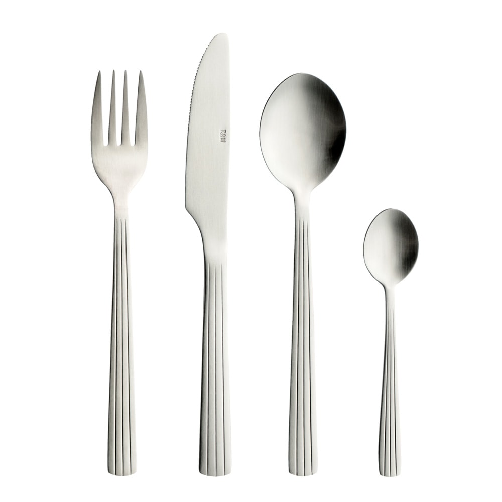 Raw  Bestick 16-del set Mattstål