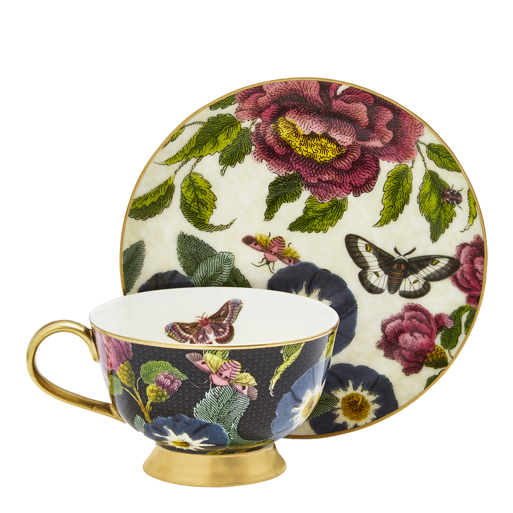 Creatures of Curiosity Tekopp med fat 20 cl Dark Floral