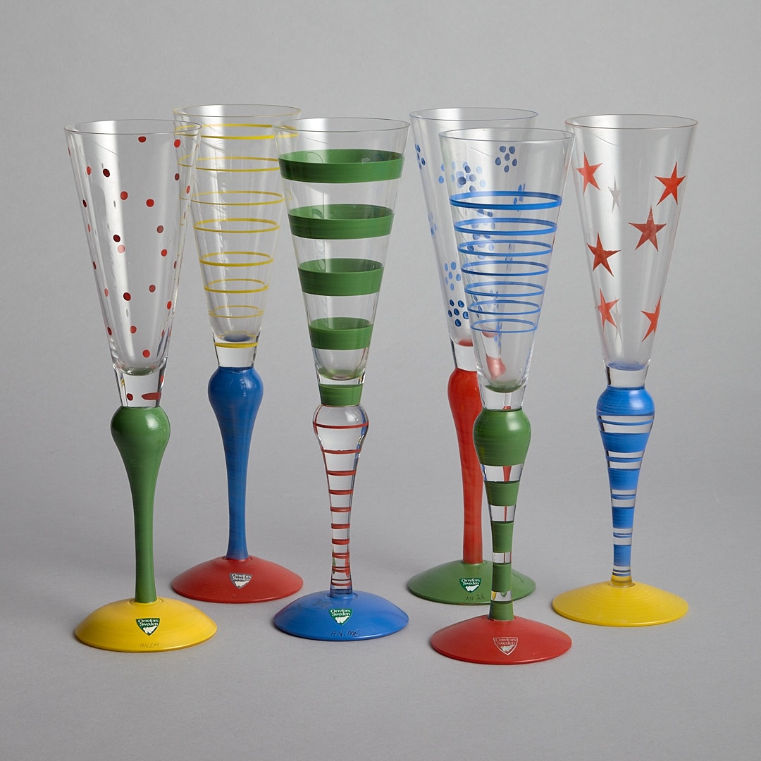 SÅLD "Clown" Champagneglas 6 st