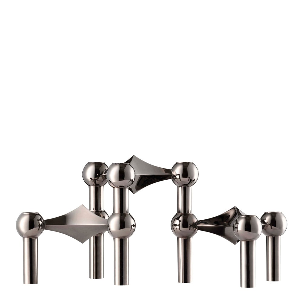 Stoff Nagel Ljusstake 3-pack Svart Krom