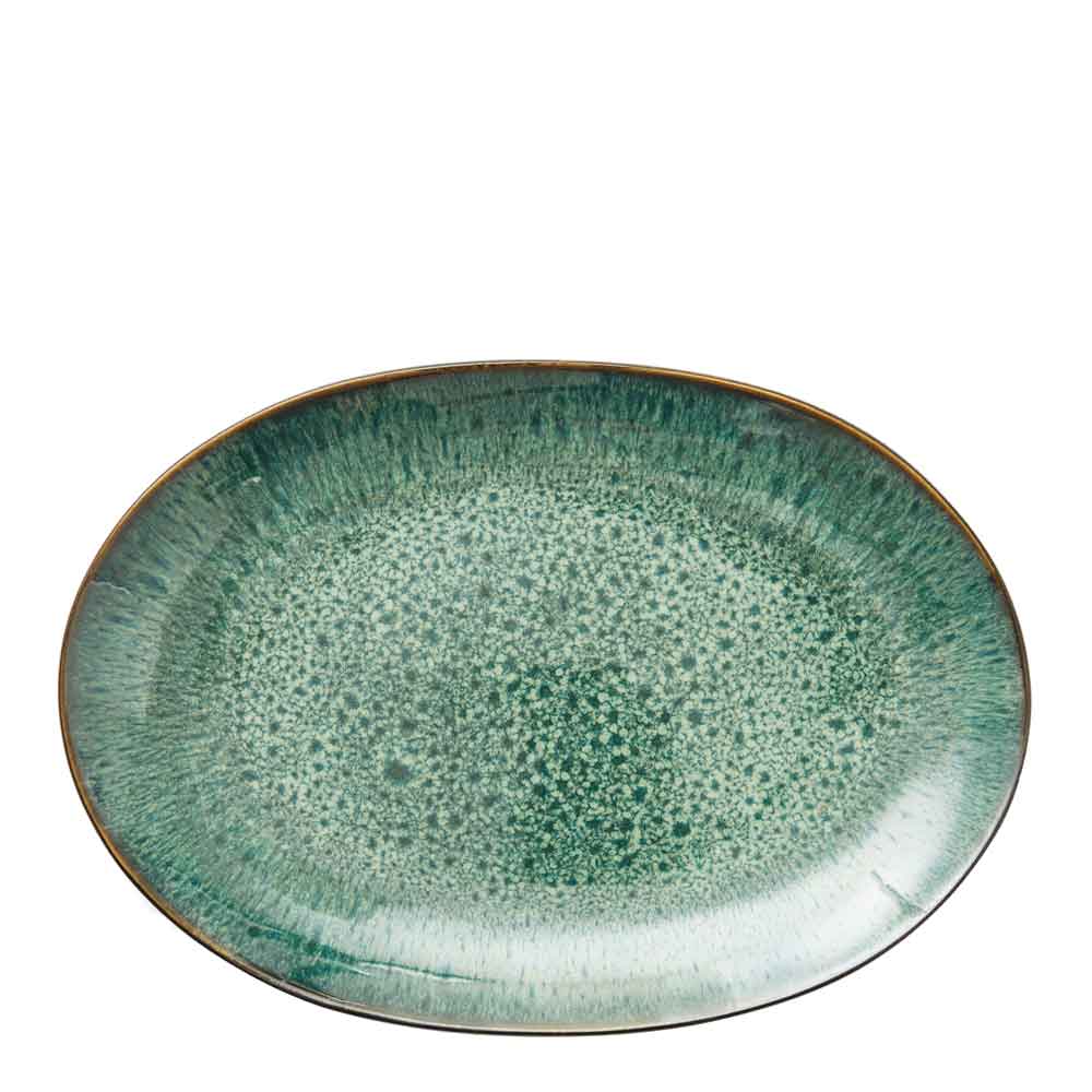 Fat Oval 36x25 cm Svart/Grön