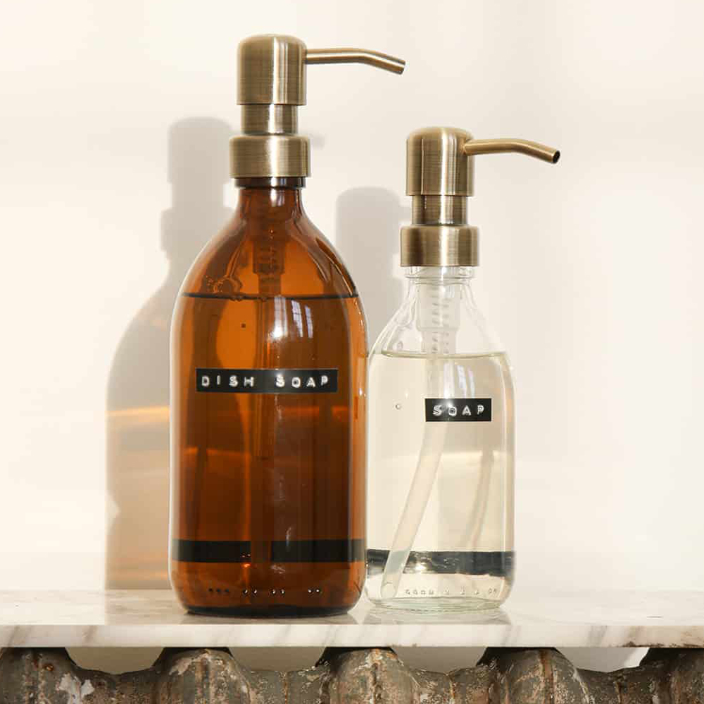 Handtvål med pump 0,25 L Mässing/Klar