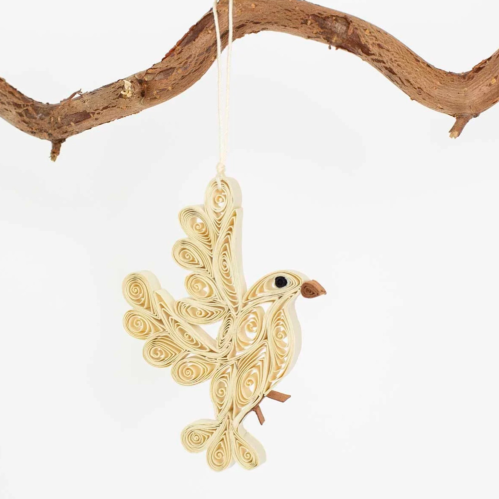 Julhänge Duva 2-pack 8 cm Vit