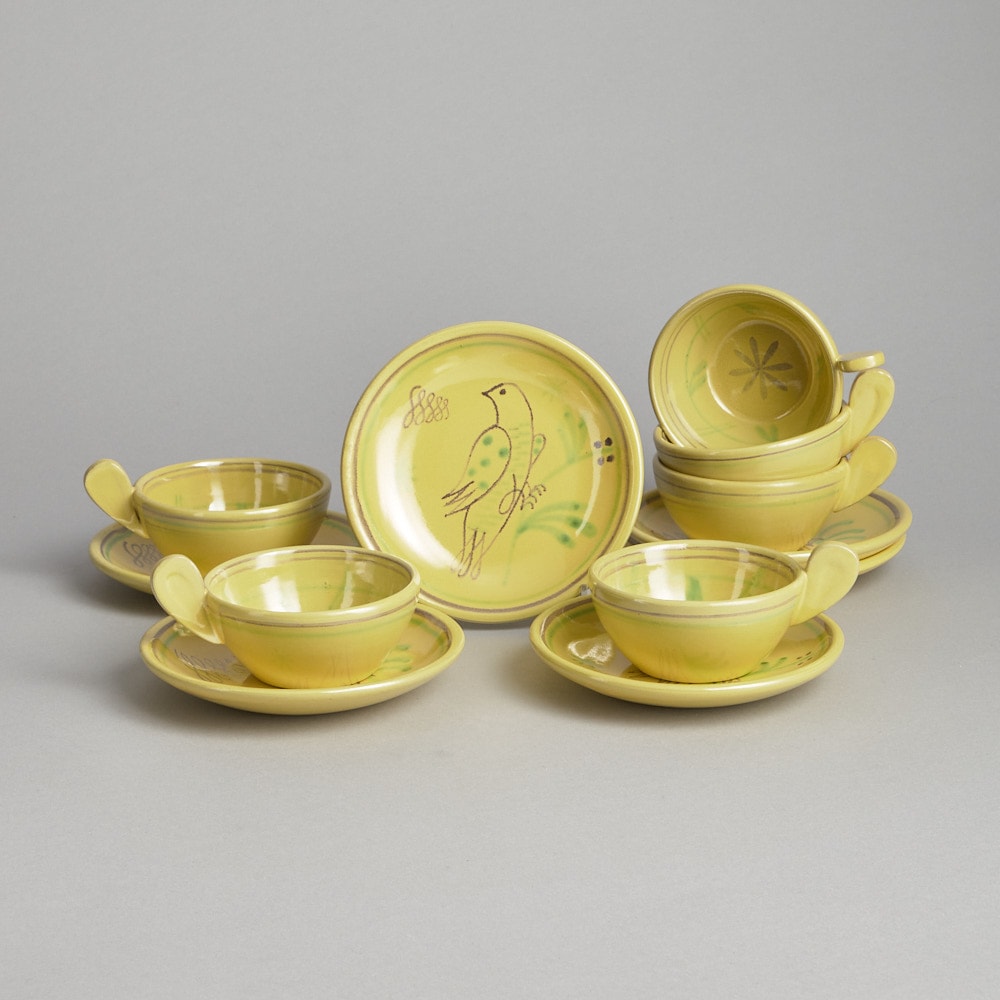 Koppar med Fat 6 st Nittsj&ouml;