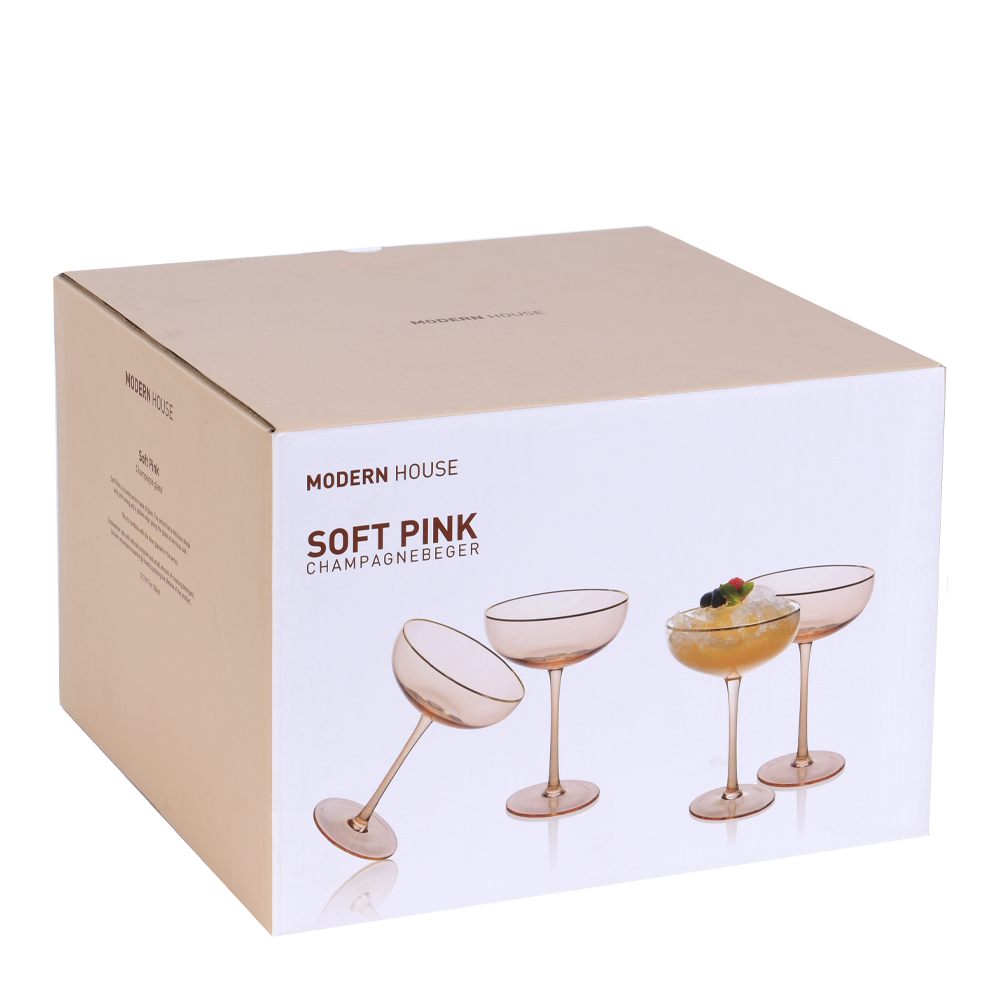 Champagneglas med Guldkant 23 cl 4-pack Soft Pink
