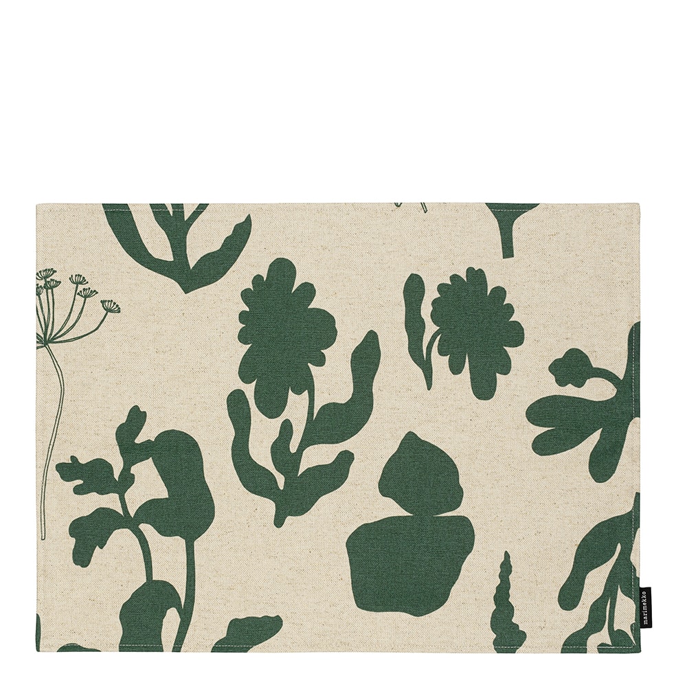 Elokuun Tablett 31x42 cm Grön/Oblekt Bomull