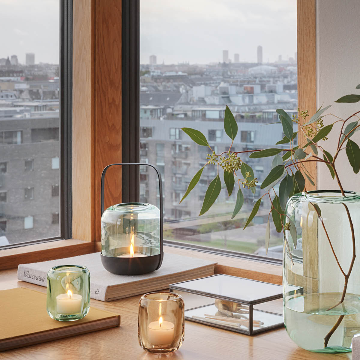 Acorn Ljuslyktor 2-pack Leaf green