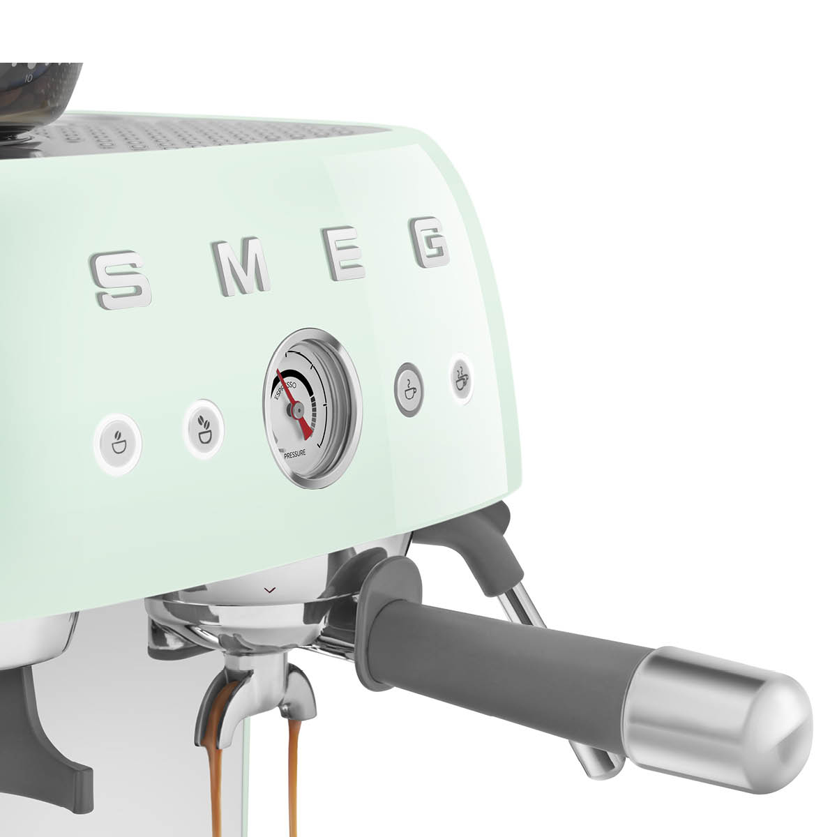 Smeg Manuell Kaffemaskin med Kvarn Pastellgrön