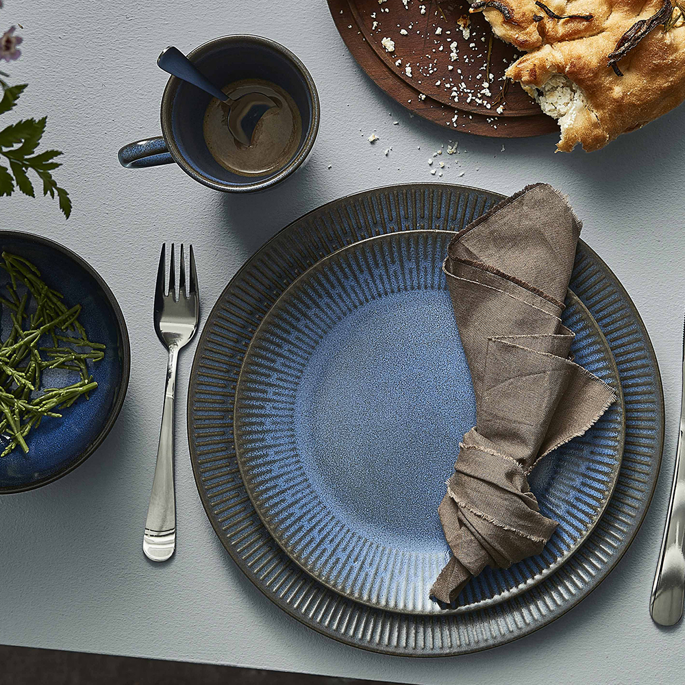 Relief Stoneware Mugg 30 cl Blå