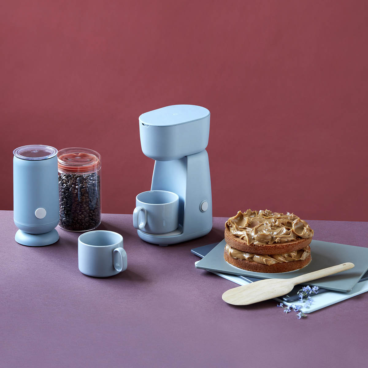 Foodie Elektrisk Mjölkskummare Blå